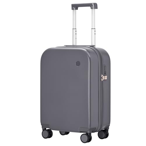 mixi Carry on Luggage, 20'' Suitcase Spinner Wheels Luggage Hardshell Lightweight Rolling Suitcases PC with Cover & TSA Lock for Business Travel, Rock Gray