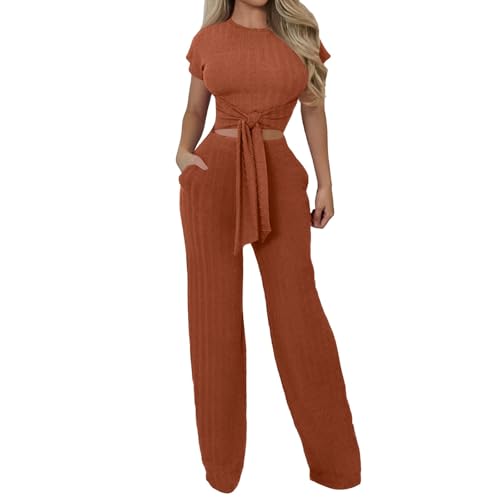 Survêtement d'été 2 pièces pour femme pantalon et haut sans manches
