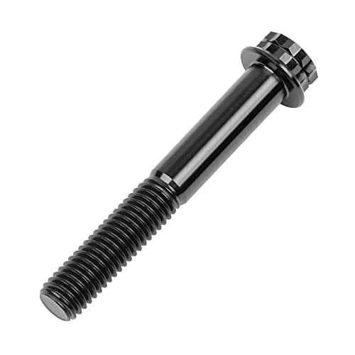 Image of Titanium Flange 12 Point Head M8 x15 20 25 30 35 40 45 50 55 60 65mm Screw Bolt Pack of 4 (M8x55mm, Black)