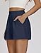 AKEWEI Womens Shorts Casual Summer Shorts for Women Fashion in 2026 Smart Casual Shorts for Women Deep Blue M
