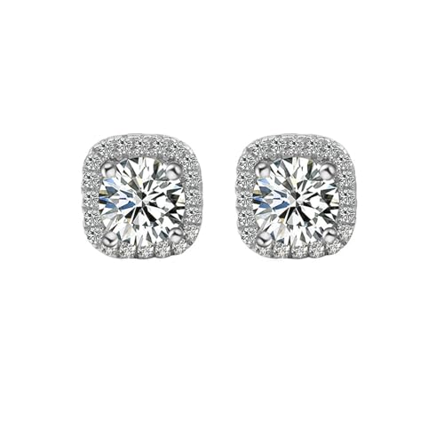 Boucles d'oreilles moissanite ronde en or 9K 14K 18K chic