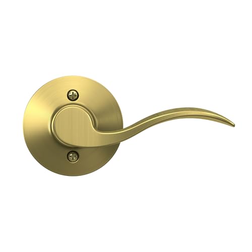 Image of SCHLAGE Accent Lever Non-Turning Lock in Satin Brass - Right Handed - F170 ACC 608 RH