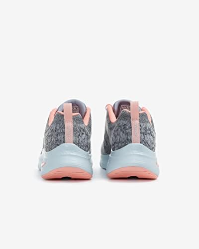 Skechers Women's Arch Fit Trainers Sneakers, Gray Knit Pink Trim, 10 | Image 4