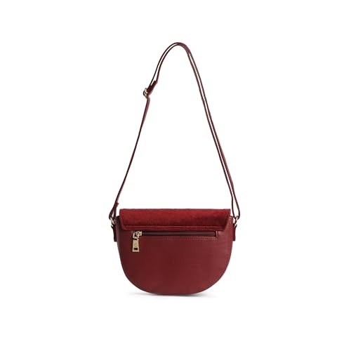 Image of Caprese Siji Tresna Medium Crossbody Bag for Women with Adjustable Strap & Zip Closure | Kashida Velvet Embroidery Sling Bag | Stylish & Lightweight Bag for Daily Use, Travel & Casual Outings