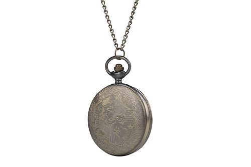 i-mart retro antique bronze pocket watch with 3134 lobster clasp necklace chain classic quartz clock necklace vintage steampunk pocket watch with chain for men and women