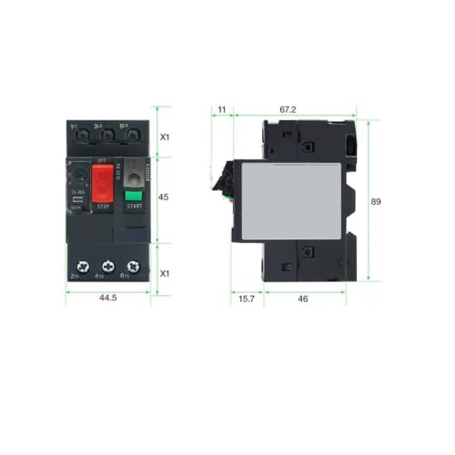 Disyuntor de motor GV2-ME08C con interruptor regulable de 2.5 a 4A 2