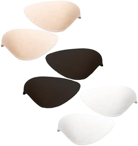 3 Pares de Hombreras de Esponja para Mujer, Foam Shoulder Pads, Almohadillas para Coser, Hombreras Rellenas de Espuma de 15 mm, Accesorios de Costura para Vestidos, Blazers y Tops
