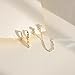 SELSHE Earring Stacks for Women,Dainty 14k Gold Plated Chain Earrings Set Hypoallergenic Cute Small Huggie Hoop Earrings for Women Trendy Fashion Dangle Drop Earrings Pearl Jewelry Set