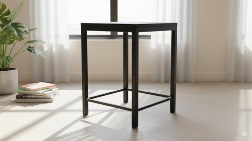 Image of MILAD SAIFIX Sitting Stool for Indoor Or Outdoor | Metal Lightweight | Office & Home | Kitchen & Garden | Heavy Duty | Table (30 L x 30 W x 50 H CM's, Black Color)