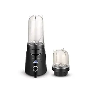 KENT NutriMix Black | Powerful 300W Appliance | Grinds Spices & Chutneys | Blends Fruits & Vegetables | 2 Spill-Proof & Polycarbonate Jar | Stainless Steel Cutting Blades | One-Button Operation