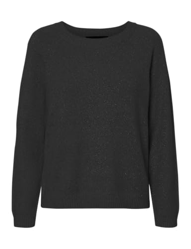 VERO MODA Vmdoffyshine LS O-Neck Blouse Rep Noos Jersey de Punto, Black/Detail:w. DTM Lurex, XL para Mujer