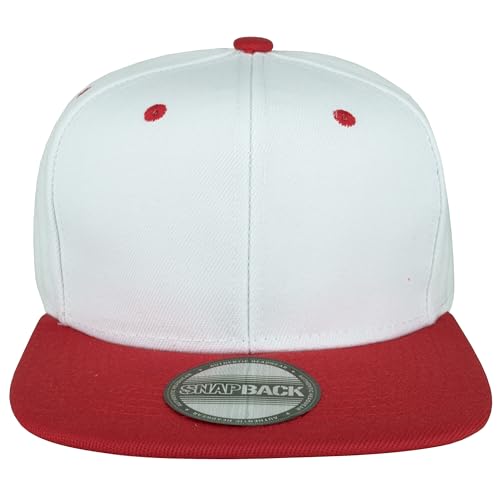 Image of Gelante Snapback Hats for Men - Flat Bill Brim Baseball Cap Hat - Plain Blank Adjustable