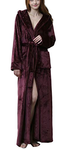DSNOW Peignoir en polaire chaud pour femme Robe de chambre -  Rouge - Medium