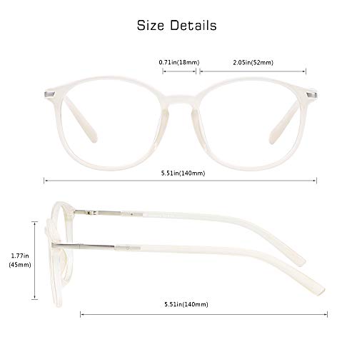 Image of VisionGlobal Blue Light Blocking Glasses for Women /Men,Computer Reading, TV Glasses, Stylish Oval Frame(Clear, +3.25 Magnification)