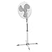 ECD Germany Ventilateur sur Pied Silencieux 45W 16" Ø 40cm Minuterie Oscillant Circulation d'air - Blanc Gris - 3 Vitesses Réglable Souffleur Brasseur Inclinable Rafraîchisseur Refroidisseur de Sol