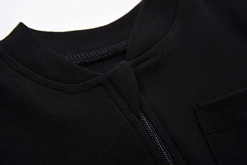 Hahanice Baby 2 Way Zipper Pajamas Girls Boys 100% Cotton Footed Sleep And Play With Mitten Cuffs Black&Red 3-6 Months #TOP2