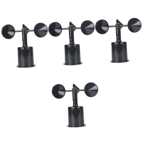 Milisten 3 Pièces Manches à Air Girouette Manche à Air Indicateur d'alimentation Éoliennes en Plein Air Anémomètre De Direction du Vent sans Fil Indicateur De Vitesse du Vent Black Abdos