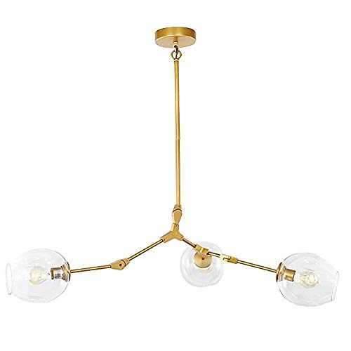 Suspension table à manger en verre E27 au design de branche vintage unique