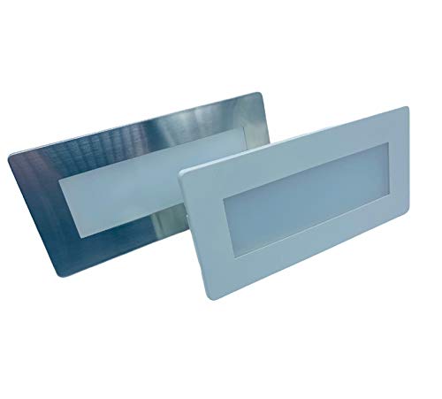 Nella scatola: 1 faretto a led, 2 placchette, bianca e Silver intercambiabili. kit fissaggio. Scatola 506 NON INCLUSA