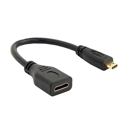 SYSTEM-S - Adattatore da Micro HDMI 1.4 tipo D maschio a Mini HDMI 1.4 tipo C femmina, 15 cm