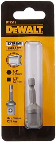 Dewalt DT7512-QZ 1/4IN HEX to 1/2SQDR Impact Adaptor, 1/2_Inch