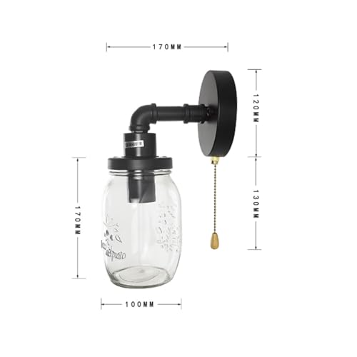 Aplique de pared negro E27 con interruptor para leer en la cama sin levantarse 6