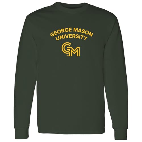 UGP Campus Apparel AL1008 - George Mason University Patriots Arch Logo - Sports Team Long Sleeve T-Shirt - Large - Forest
