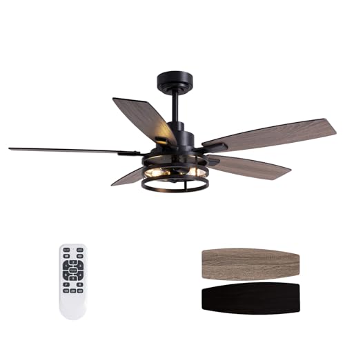 Ceiling Fans with Lights and Remote Control Ceiling Fan for Bedroom Living Room 52 Inch Black 2