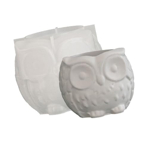 Molde de silicona búho para tarros portavelas hechos a mano proyectos artesanales flexibles reutilizables para plantas suculentas molde de silicona artesanal navideña