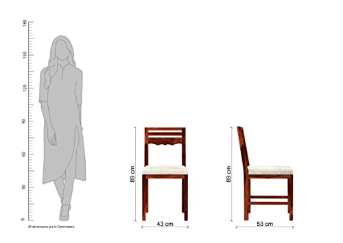 Image of STRATA FURNITURE Solid Sheesham Wood Mehraab Dining Chair with Cushoin | Modern Wooden Study Chairs | Ideal Furniture for Dining Room, Home, Cafe and Office (Set of 2, Honey Finish)