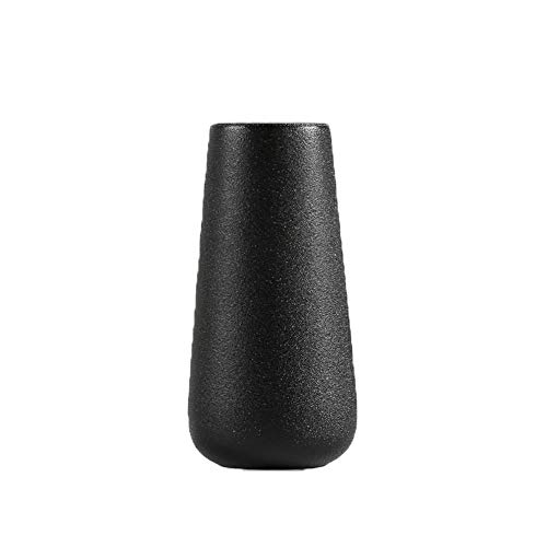 Kentop Jarrón de cerámica para florero, florero, jarrón de porcelana grande, jarrón decorativo para salón, cocina, hogar, decoración de mesa, decoración de boda, cerámica, Negro
, small