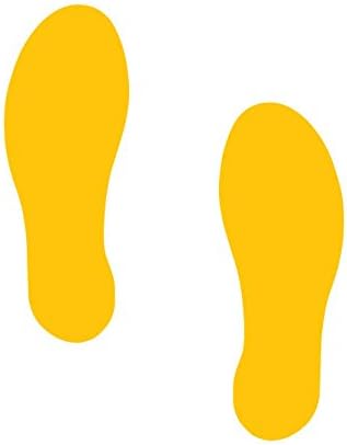 Superior Mark AMZ-FT1-Y Footprints, 3.5" Width x 10" Length, Yellow, One Pair (Pack of 2)