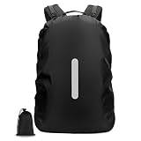 MustuVerve 2 unidades de protección contra la lluvia mochila 30L-40L con bolsa de almacenamiento, funda impermeable para mochila con rayas reflectantes, funda para lluvia S para senderismo, camping