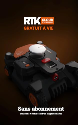 Robot tondeuse connecté sans fil WORX VISION CLOUD 4WD Jusquà 600 m² WR340E caméra 4K IA pente 84% VSLAM + RTK Cloud app - vue 6