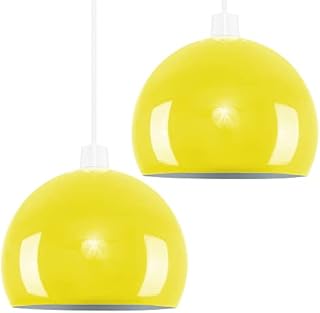 MiniSun Pair of Mini Retro Gloss Pale Blue Arco Style Dome Ceiling Pendant Light Shades