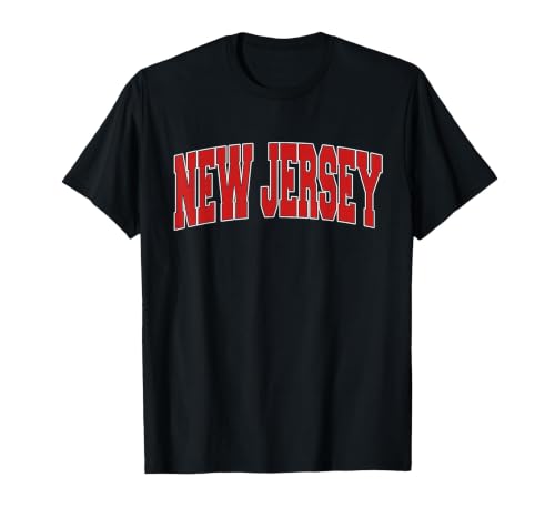 New Jersey US State NJ Plain Vintage Sport T-Shirt, Men, Black, 3X-Large
