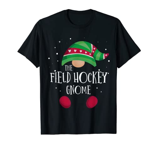 Pijama de Navidad a juego con el gnomo de hockey sobre hierb Camiseta