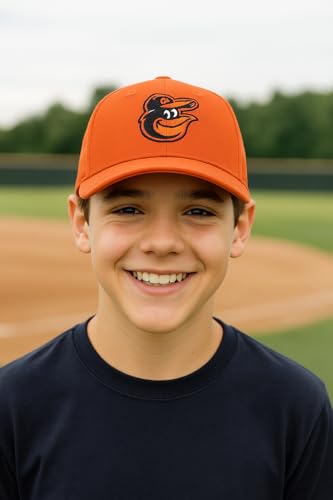 Gorra béisbol juvenil ajustable naranja con logo miniatura 2