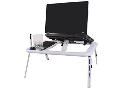 Foldable Laptop Table Tray Desk W/Cooling Fan Tablet Desk Stand Bed Sofa Couch #TOP1