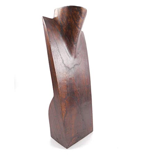 Busto expositor – Abrazaderas (madera maciza Chocolate H35 cm