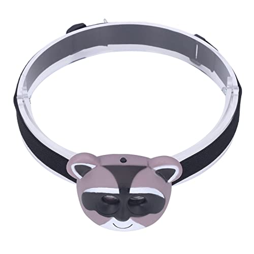 Linterna frontal para niños portátil con luz LED y diseño infantil de mapache 4