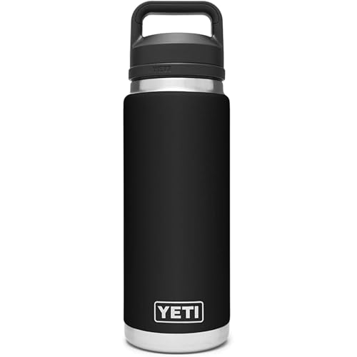 YETI Rambler 26 oz Bottle, Vacuum Insulated, Stainless Steel with Chug Cap, Black