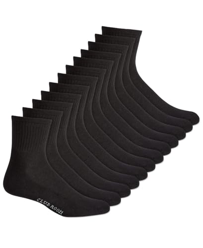 Club Room Mens Cotton Stretch 12 Pack Ankle Socks Black O/S