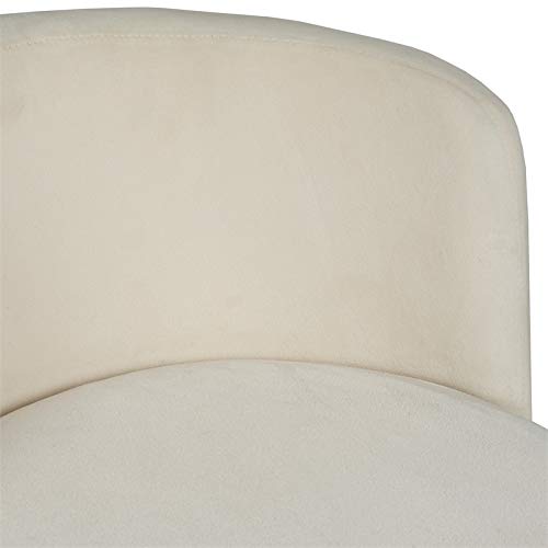 Hillsdale, Marisol Round Metal And Upholstered Vanity Stool With Scoop Back For Makeup Room Or Bathroom, Off-White #TOP4