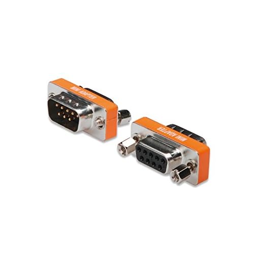 DIGITUS D-Sub 9 Null-Modem Adapter - 9-Pin Kupplung - Stecker zu Buchse - Gender-Changer - Metallgehäuse