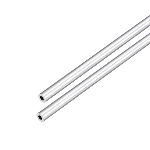 DMiotech 2 Paquetes (6 mm de Diámetro Exterior x 3 mm de Diámetro Interior) Tubo Redondo de Aluminio 6063 de 300 mm de Longitud para Construcción de Estructuras Metálicas