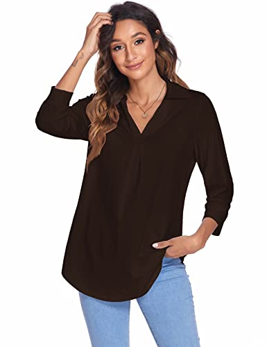 Image of Newchoice Womens 3 /4 Sleeve Shirts Business Casual Tops