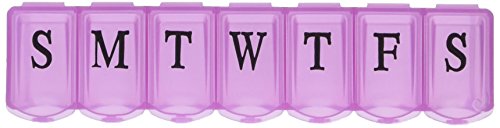 Apex 7-Day Ultra Bubble-Lok Pill Organizer (Large, Translucent Pink)