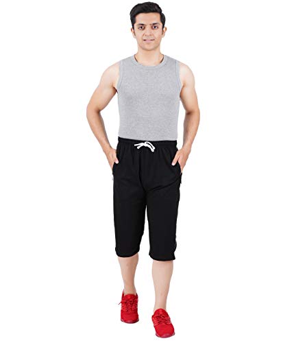 Image of FEEL TRACK Men's Regular Fit Three Fourth Capri (Pack of 2)