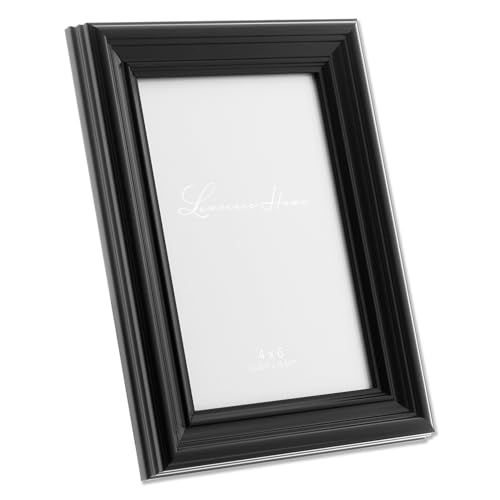 Image of Lawrence Frames 535446 Black 4x6 Classic Detailed Picture Frame